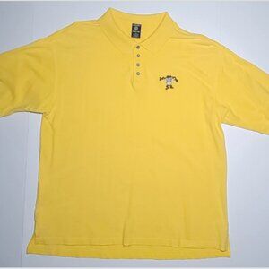 Warner Bros Studio Store Men's Yellow Tasmanian Devil Short Sleeve Polo Size XL